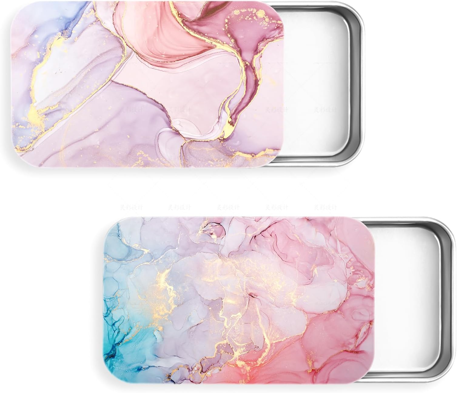 2Pack Travel Floss Picks Case, Refillable Portable Floss Pick Holder and Dispenser, Small Tin Box Containers.