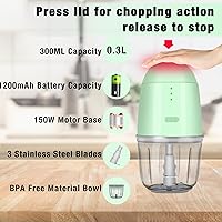 Vista 3 de Mini Food Processor - Cordless Food Processor & Portable Small Food Chopper for Meat Vegetables Fruit Salad Onion Garlic, Kitchen 1.3Cup, 300ml, 150