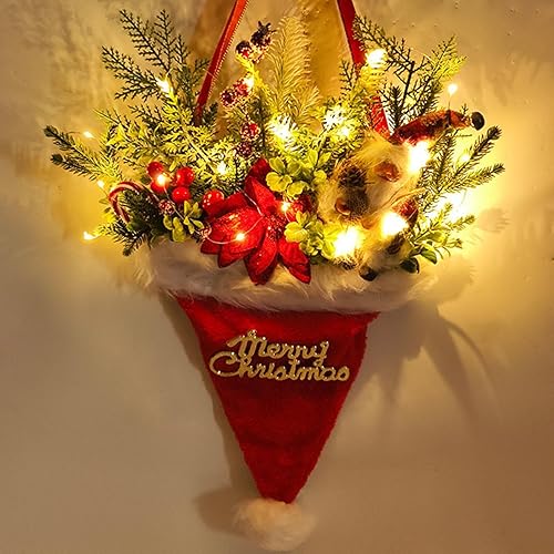 Miniatura 7 de Christmas Wreath Outdoor  Glowing 27x15 Inch Festive Garland, Holiday Door & Wall Decoration, LED Lighted Seasonal Accent, Home Decor for Kitchen,