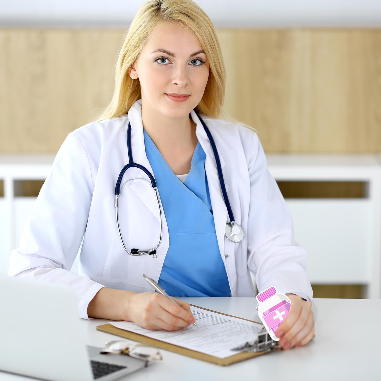 Telooco Lot de 12 blocs de notes adhésives pour infirmière, 240 feuilles autocollantes médicales