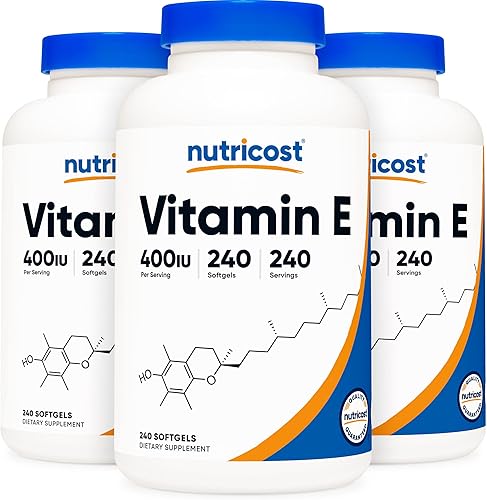 Miniatura 7 de Nutricost Vitamina E 400 IU 240 cápsulas de gel blando sin gluten sin OMG