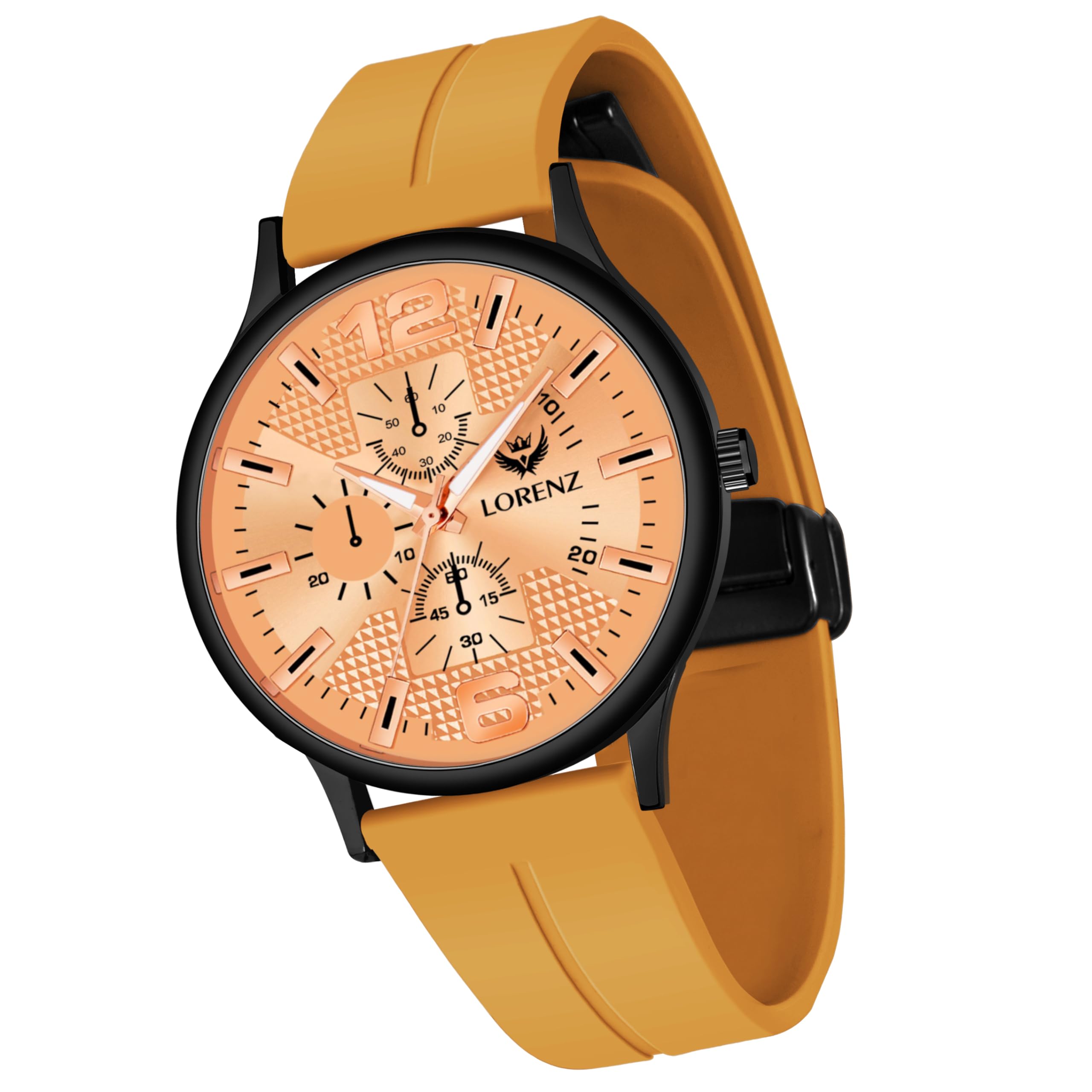 LORENZ Slim Case Analog Watch with Yellow Magnetic Lock Strap | Watch for Men & Women| MK-4082R (B0CWDDH2Y1) Amazon Price History, Amazon Price Tracker