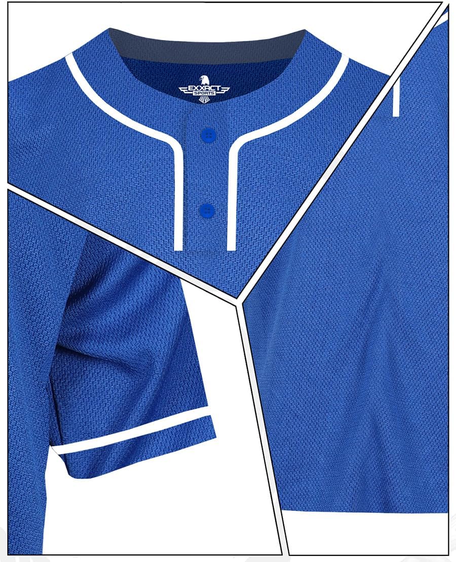 Exxact Sports Two Button Blank Baseball Jersey for Men & Women