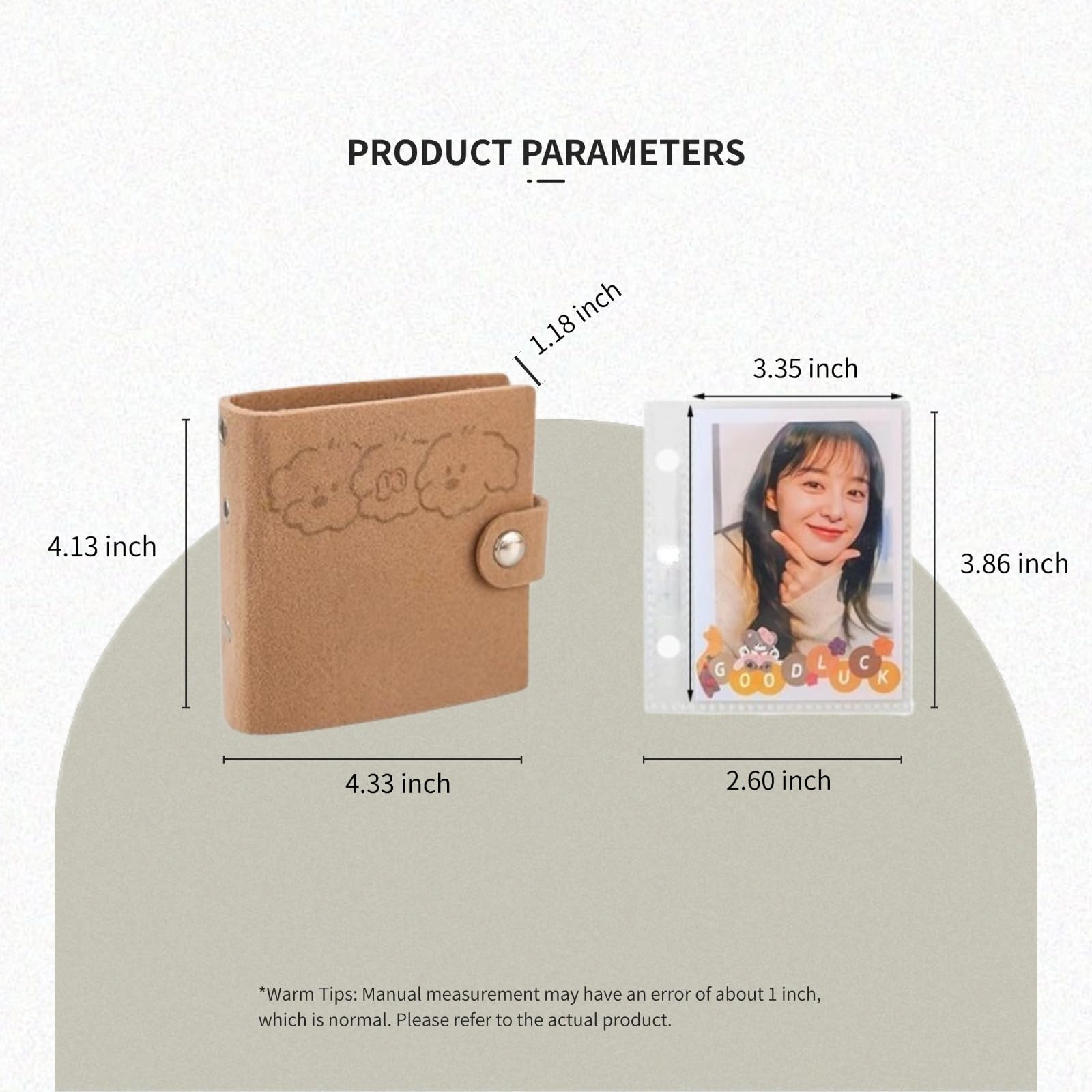 ZOHCAJBO 2x3 Inch Small Photo Album, 40 loose-leaf pages can hold 80 photos, Baby Photo Album Soft Felt, DIY and Easy to Carry