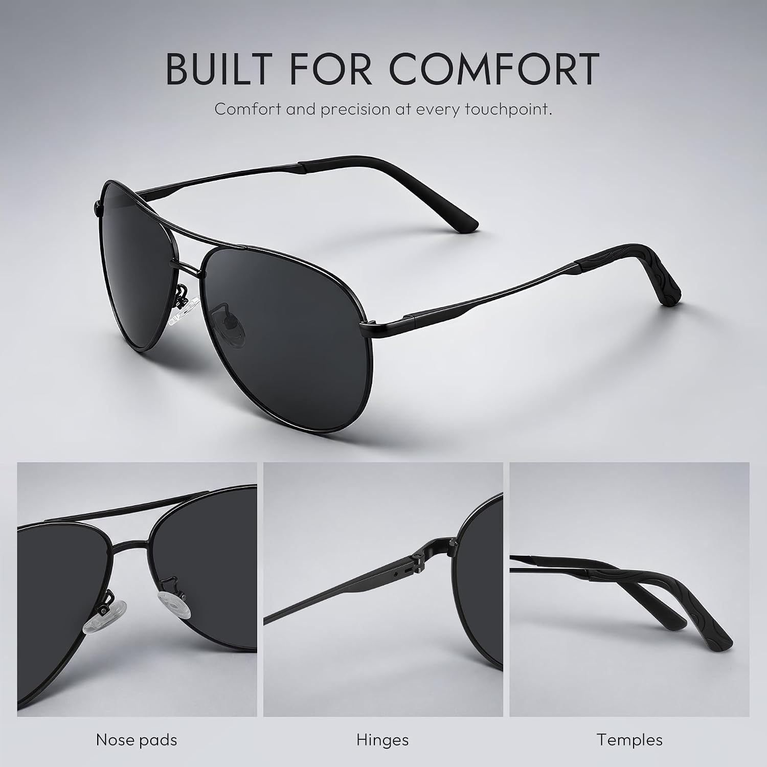 Eiuizah Polarized Aviator Sunglasses for Men Women UV400 Driving Shades image 4