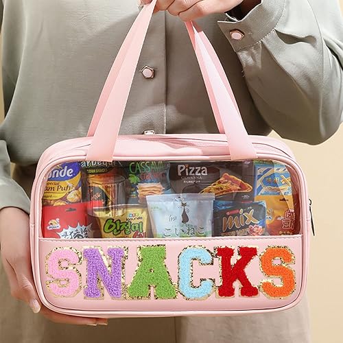 Miniatura 4 de Carta de chenilla transparente de PVC y piel sintética, bolsa de almacenamiento grande para cosméticos de viaje, bolsa de almacenamiento impermeable