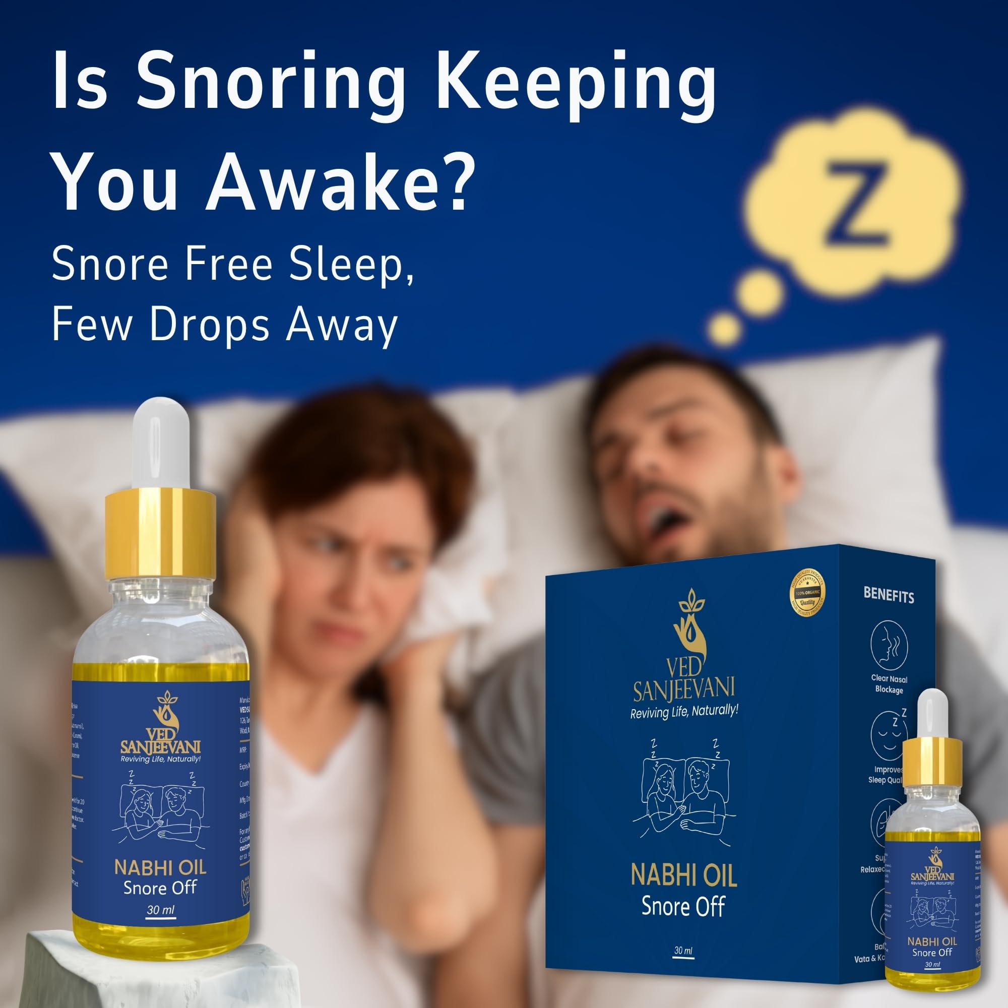 Ved Sanjeevani Snore Off Nabhi Oil 30 ML | Prevent Snoring while sleeping - Image 5 thumbnail