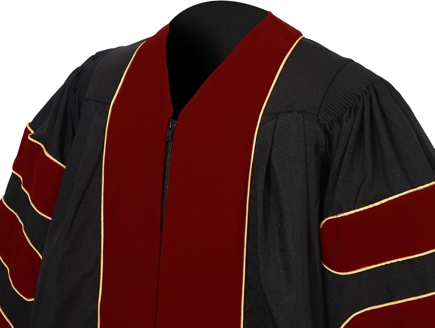 Unisex Deluxe Doctoral Graduation Gown and Doctoral Hood 8-Sided Tam Package for Academic Regalia