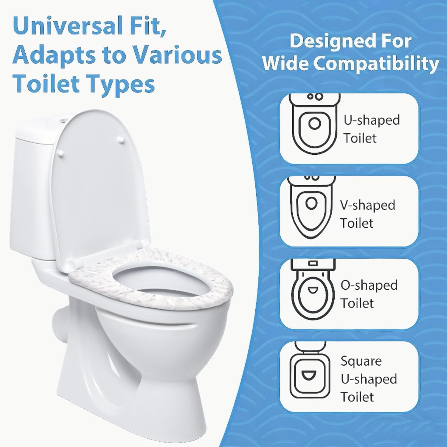 Disposable Toilet Seat Covers, 800PCS.Waterproof Non-Woven Fabric, Individually Wrapped, Portable for Travel, Hotel, Hospital, Public Toilet (Cartoon Print)