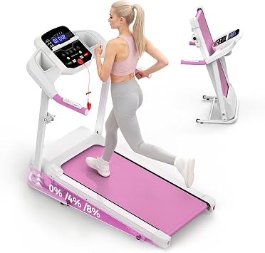 Lastforever Folding Treadmill for Home Use, 2.5HP Quiet Motor, 0.57.5 MPH with 8% Manual Incline, Compact Electric Treadmill with LED Display, 300 LBS Capacity, Cup Holder & Safety Key