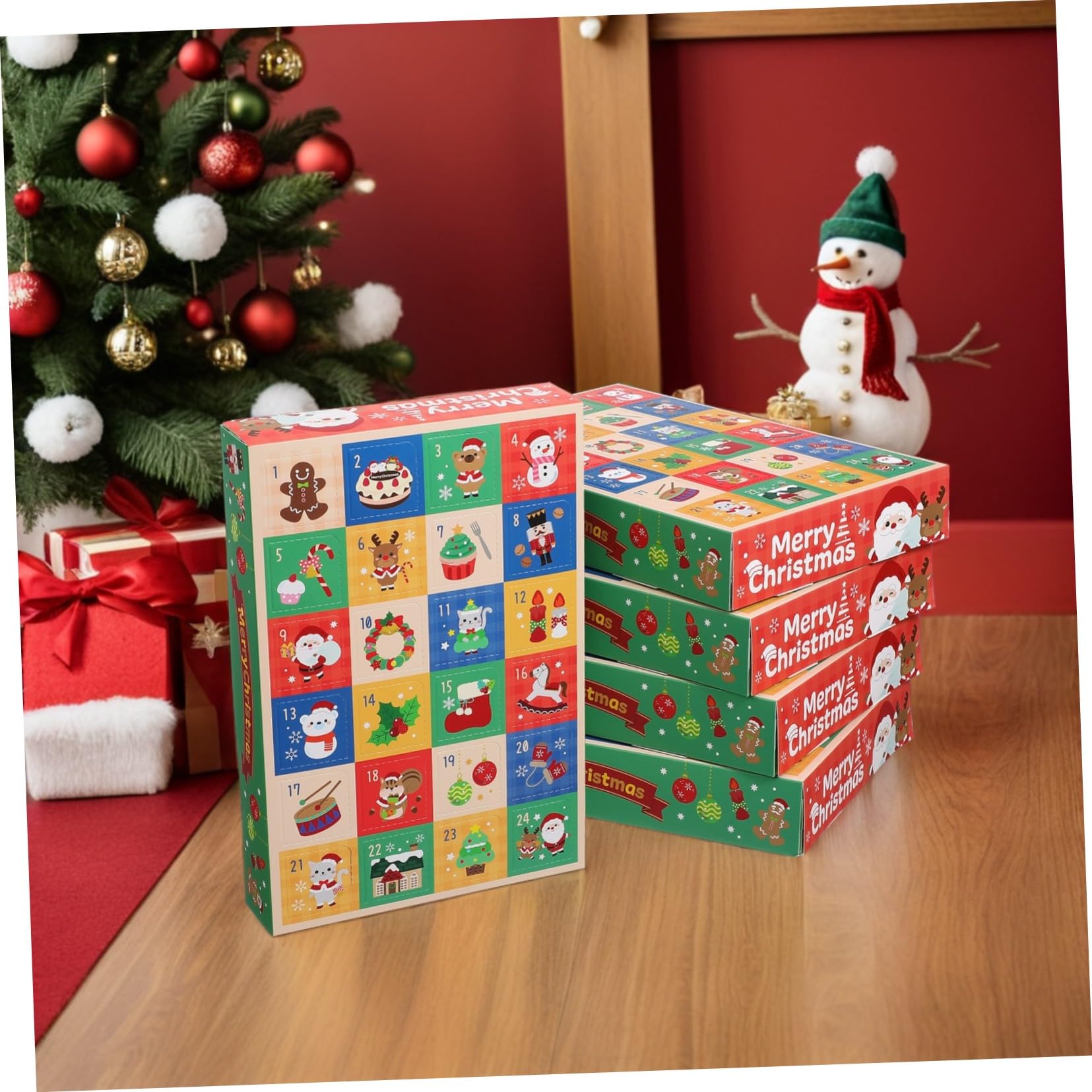 Ipetboom 15 Stück Teiliges Tage Leere Pappboxen für DIY Weihnachtsgeschenke Kleine Schachteln als Countdown Geschenkverpackung für Süßigkeiten und Schokolade