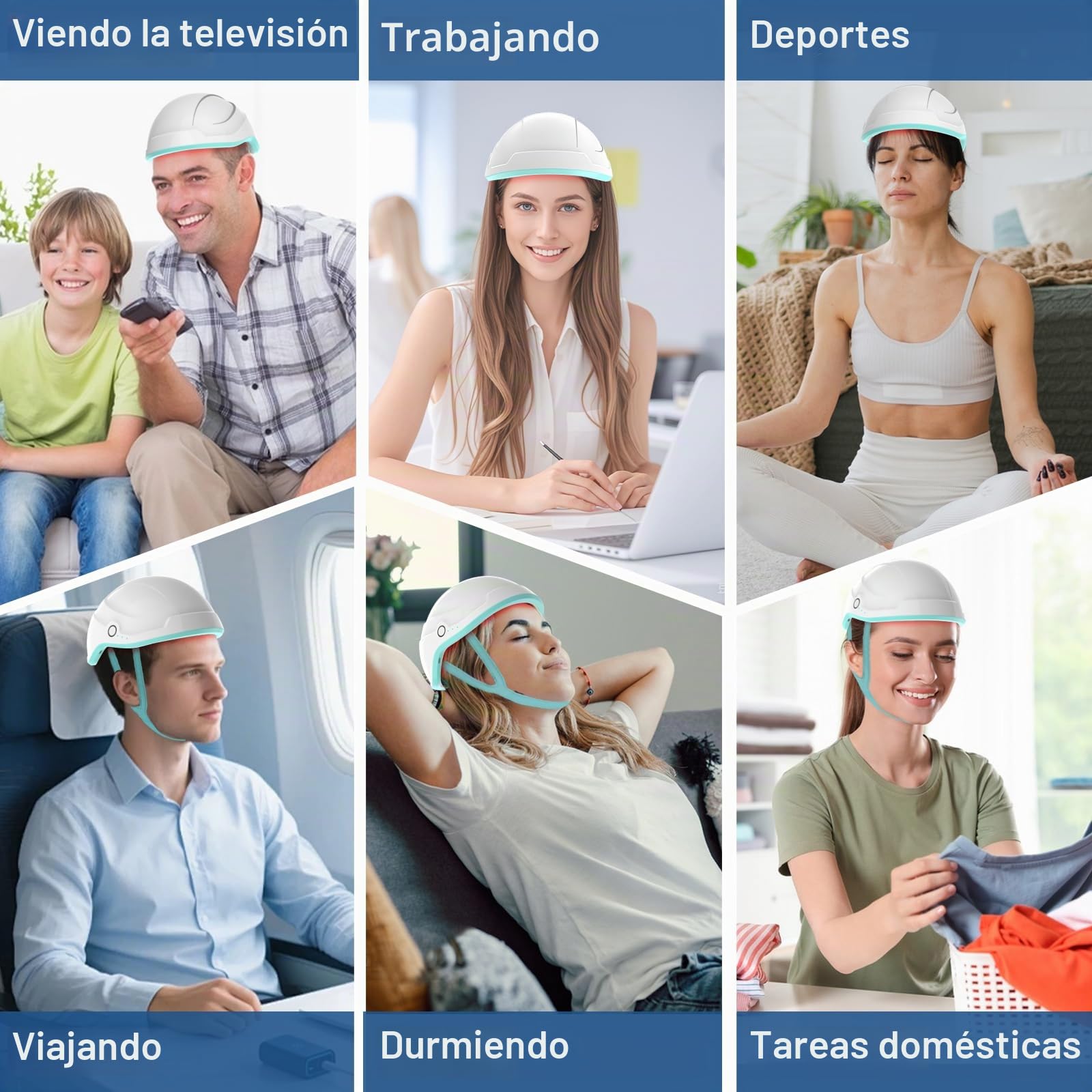 iKeener lllt Casco Laser Capilar con 109 Diodos Láser de 650nm, Ricaricabile Inalámbrico Gorro Laser Crecimiento Pelo para Mujeres y Hombres, sin LEDs, con Cinta de Fijación