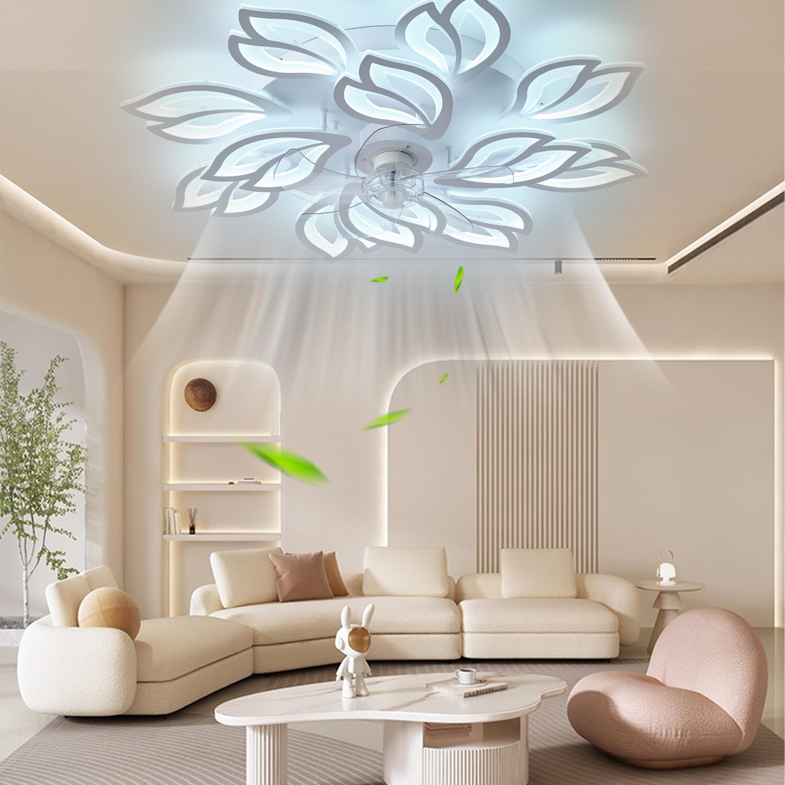 35Ceiling Fans with Lights Modern Ceiling Fan with Lights and Remote Dimmable Bladeless Ceiling Fans Light Low Profile — view 7