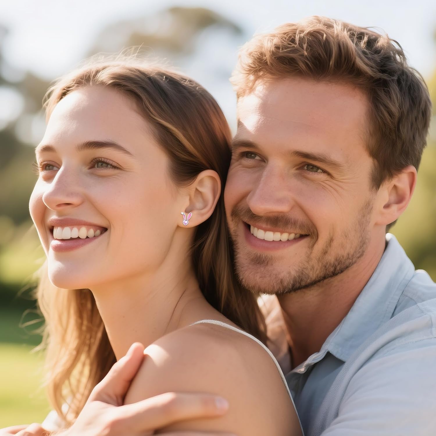 Rabbit Stud Earrings 925 Sterling Silver Cute Pink Bunny Hypoallergenic Earrings Jewelry Gift for Women - Image 4