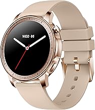 MONOMAM CHIC Smart Watch, Women's, Small, Compatible with iPhones, Android Compatible, AMOLED, Constant Display, Round, Belt Width 0.8 inches (20 mm), Men's, Activity Tracker, Line Notifications (Rose