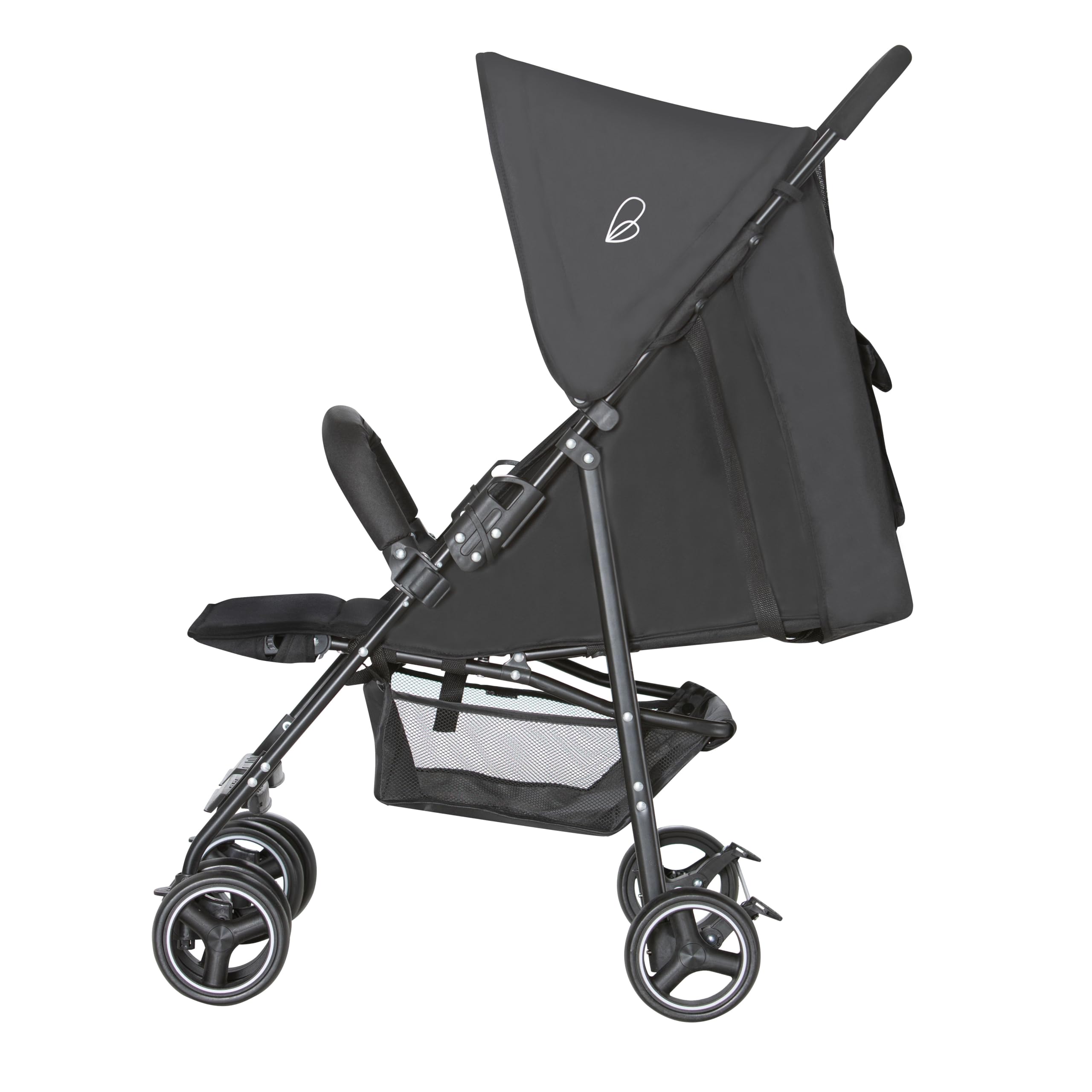 Asalvo Berlin Poussette ultra légère pour bébé avec dossier inclinable, harnais 5 points, SPF50+, capote, maniable et sécurité maximale, jusqu'à 16 kg, noir