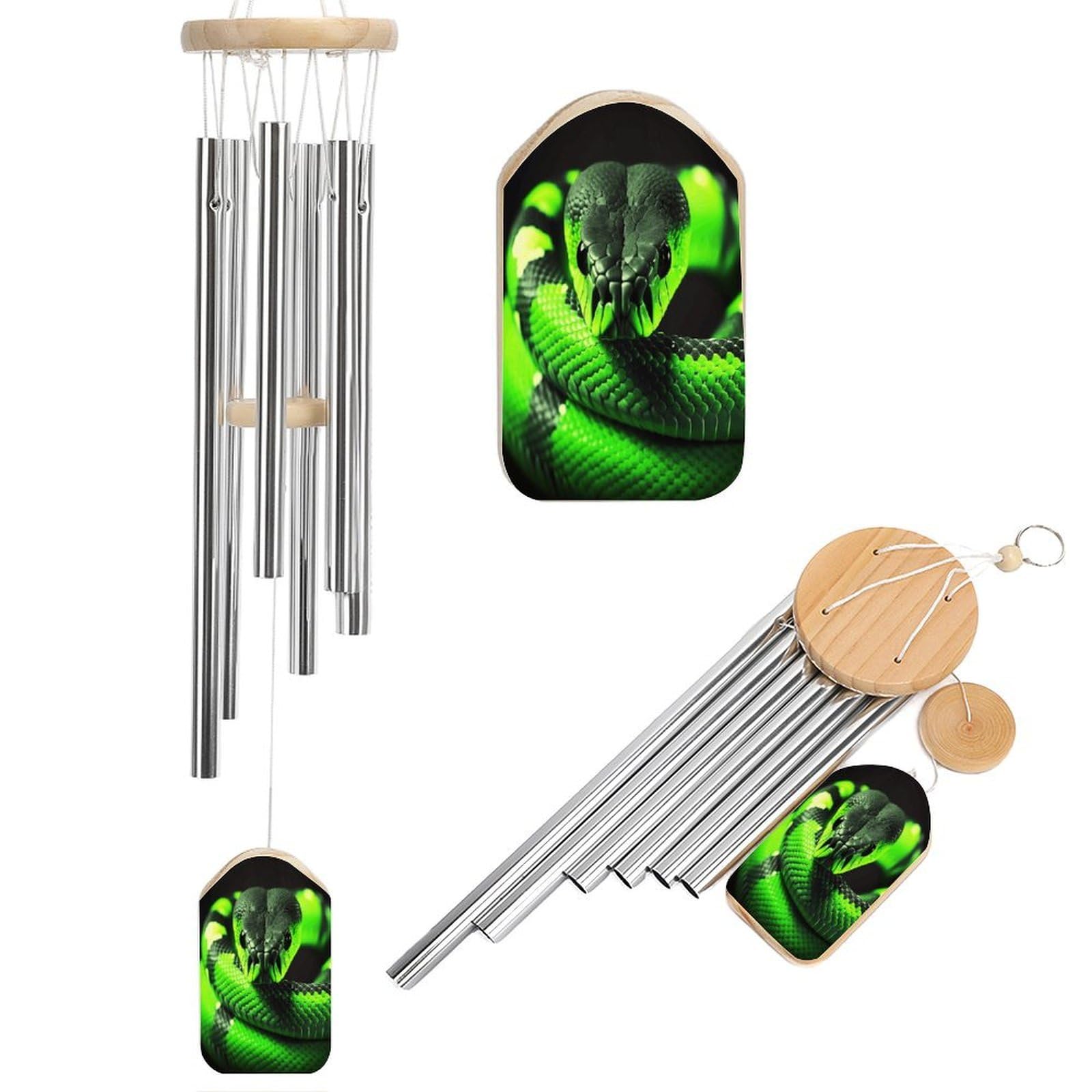 3D Snake Wind Chime-Outdoor-Garden Decors. Aluminium Wind Chimes to Melodic Tones .Memorial Wind Chime for Garden Yard Porch, Good Gifts for Women Mom Grandma Wife.