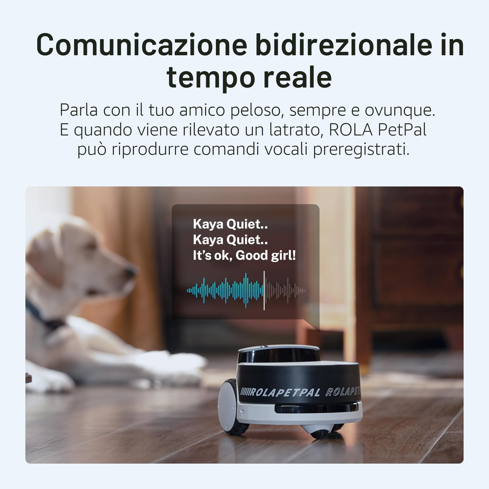 Enabot EBO ROLA PetPal - Telecamera per gatti da 2,5 K, con modulo di stoccaggio, Emo Robot mobile con WLAN, con visione notturna, senza fili, con App EBO ROLA-PET, con autocarica e audio a 2 vie