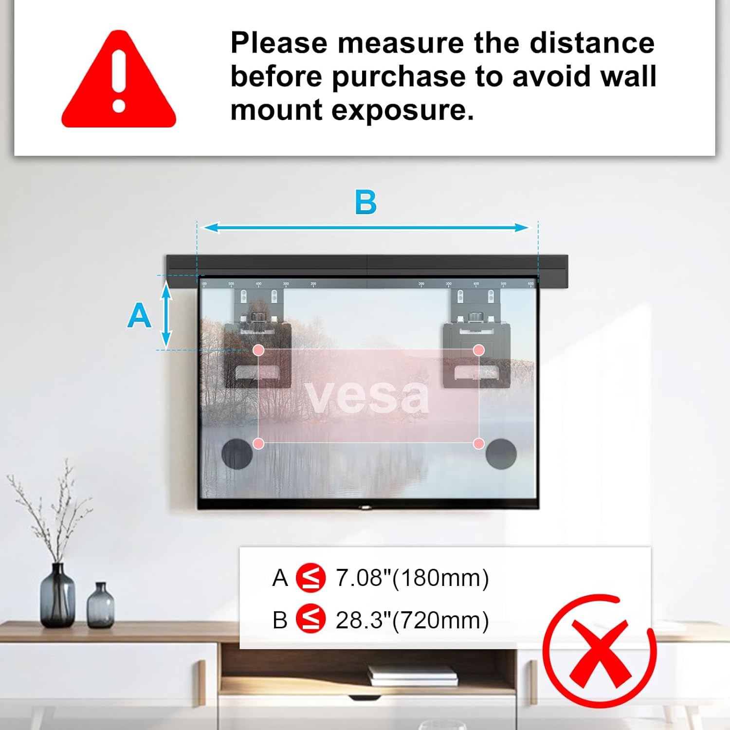 Ultra Slim TV Wall Mount for 37 to 80 inch Flat& Frame TV, Max 165 lbs, 0.37'' Low Profile Wall Mount, VESA 200 x 200-600 x 400 mm - Image 3