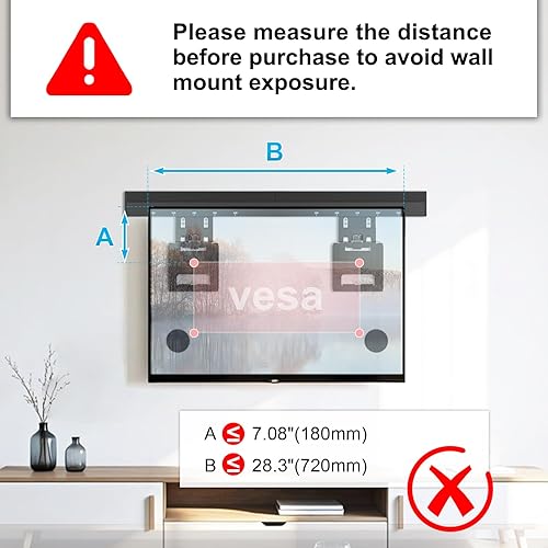 Miniatura 3 de Soporte de pared ultra delgado para TV de 37 a 80 pulgadas, máximo 165 libras, soporte de pared de perfil bajo de 0.37 pulgadas, VESA 200 x