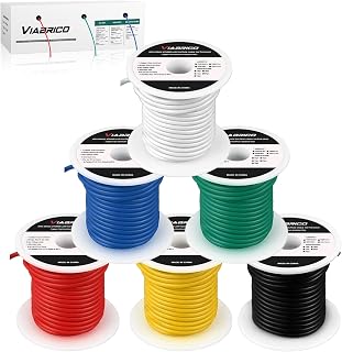 18 Gauge Wire - 600FT, 100ft Spool, 6 Colors, Copper Clad Aluminium, Low Voltage, Hookup Wire Kit for Breadboard/Automotive/DIY/Battery