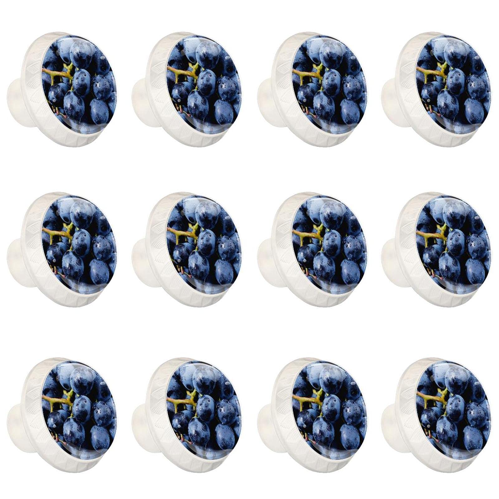 Boutons d'armoires ronds motif fruit violet pour finitions soignées