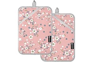 Partysu 7x9.8 Inch Flowers Potholders With Pockets (2-Pack)