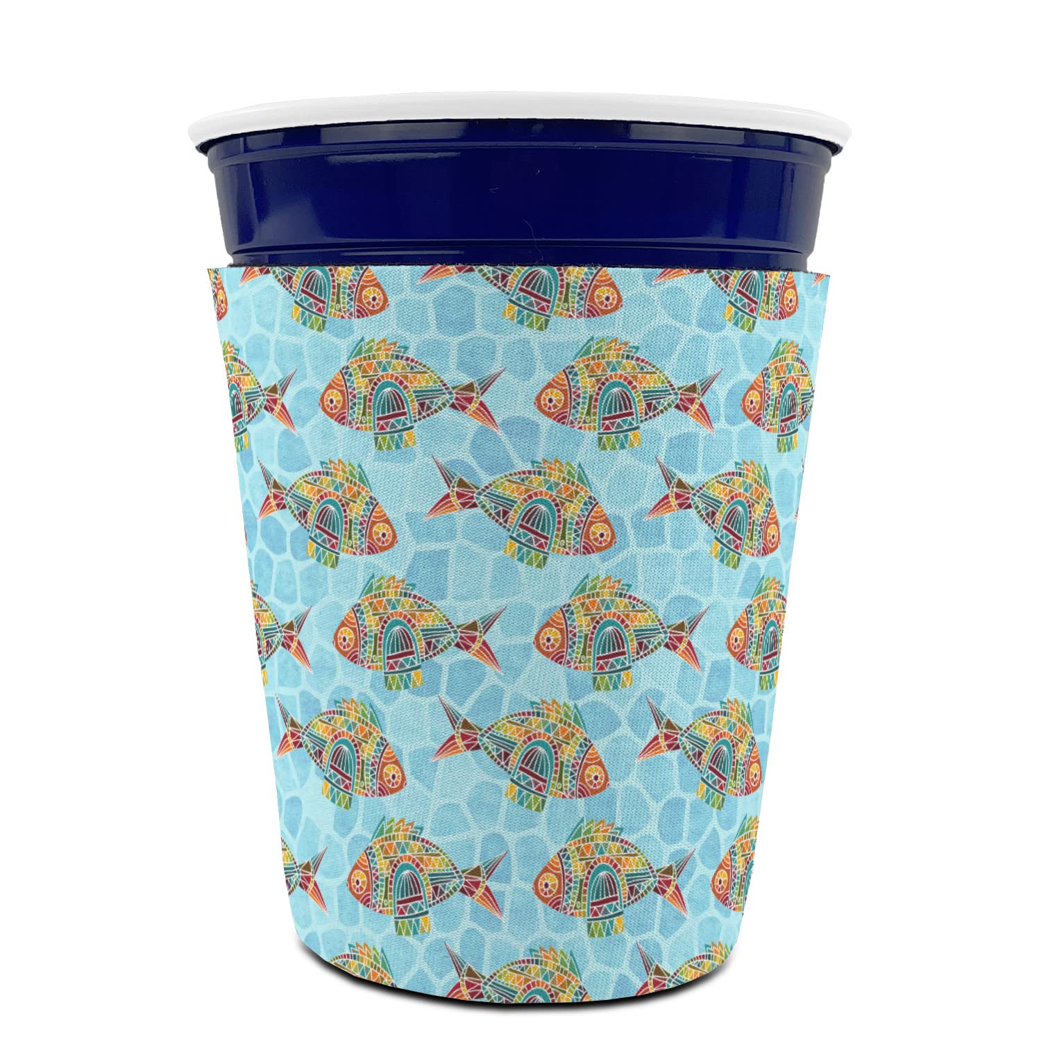 Mosaic Fish Party Cup Sleeve - without bottom