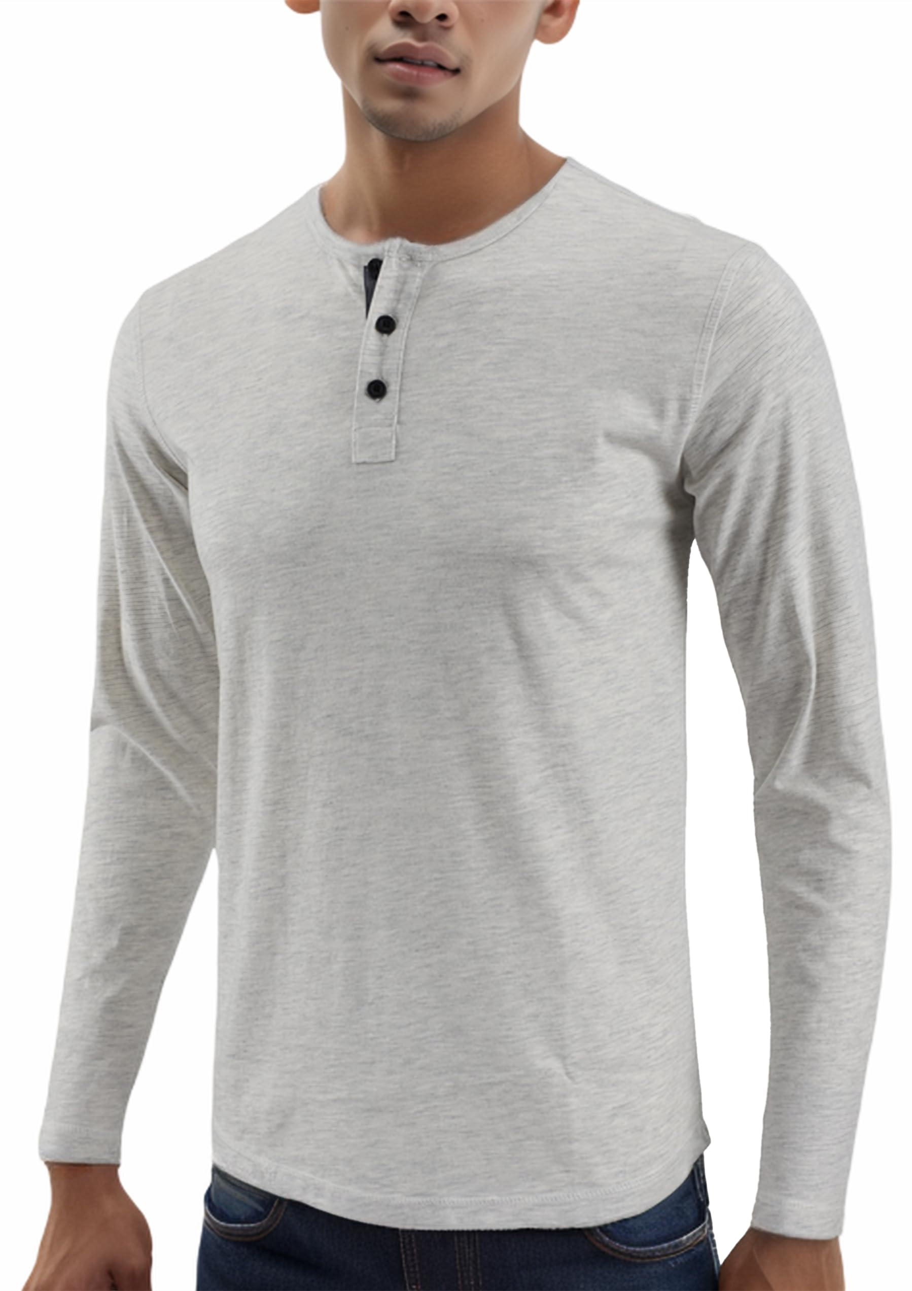 HARBETHMen's Casual Soft Athletic Regular Fit Short/Long Sleeve Active Sports Henley Jersey Shirts