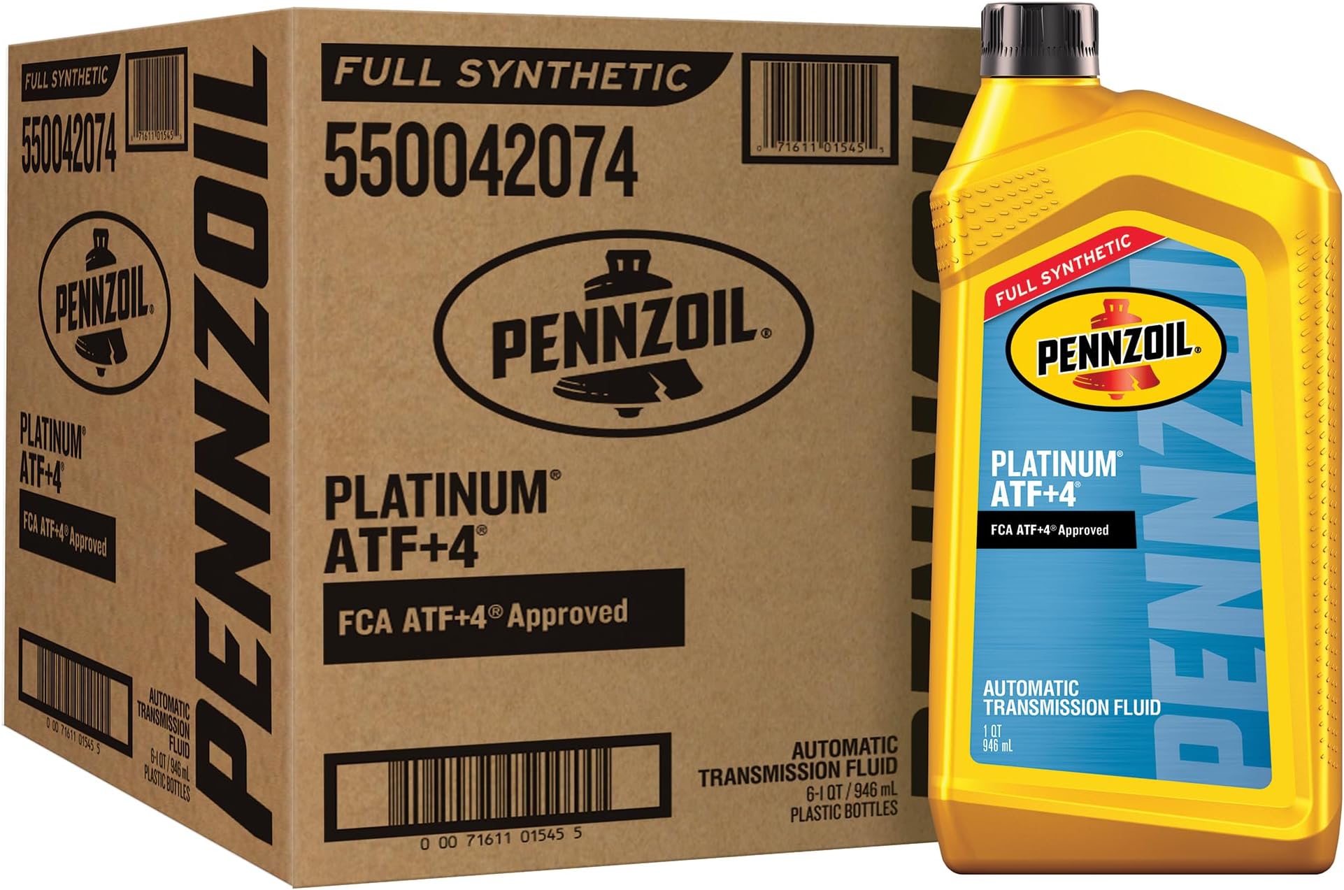 550042074-6PK Platinum ATF + 4 (Chrysler MS-9602) - 1 Quart (Pack of 6)