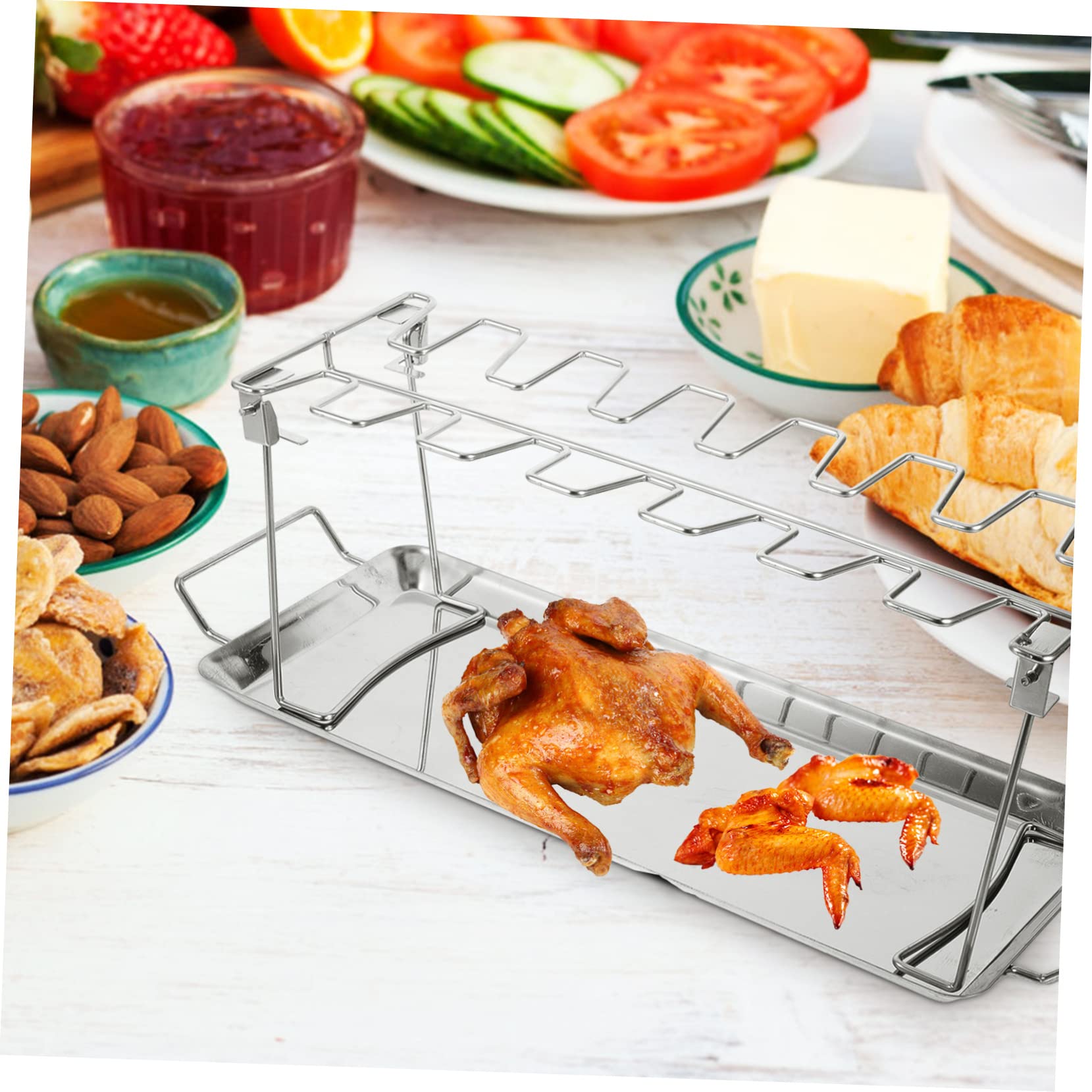 Set di Forchette da Arrosto in Acciaio Inox, 2 Pezzi Pieghevole