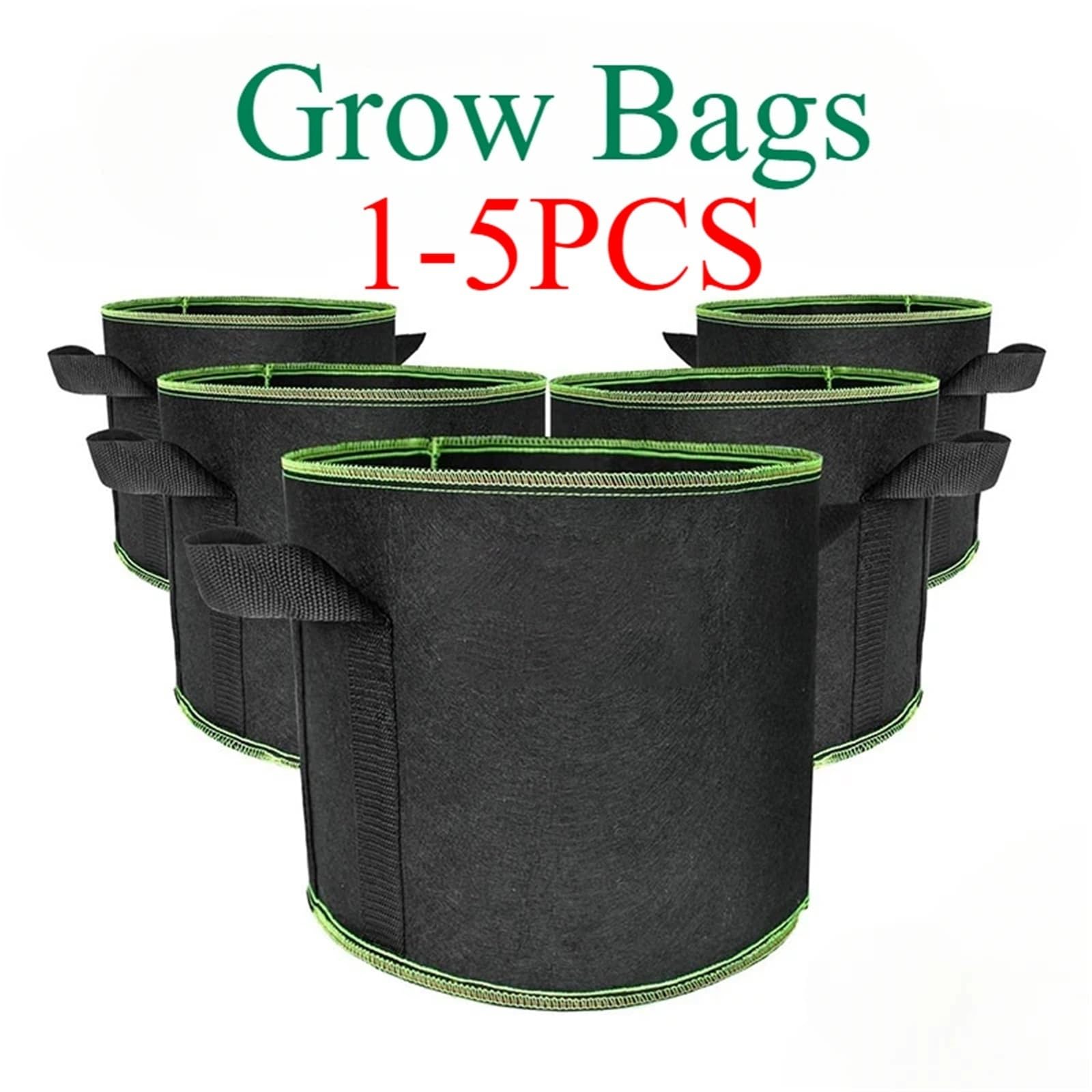 Stofftopf Verdickte Vlies-Wachstumsbeutel | For Gemüseblumenpflanzen 2/3/5/7/10 Gal(5PCS,7 Gallon 35x30cm)