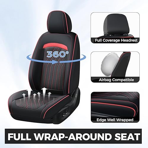 Miniatura 5 de FLORICH Fundas de asiento de automóvil, juego completo, protector de asiento de automóvil, impermeable, fundas de asiento delantero y trasero para