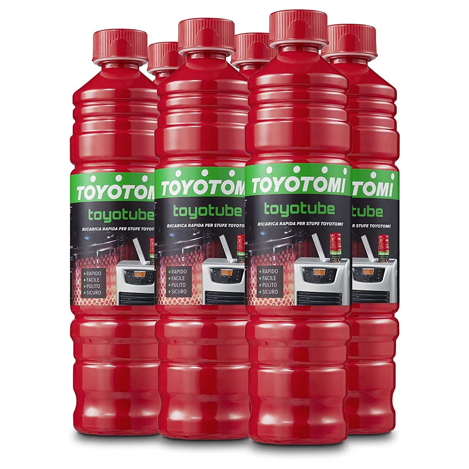 TOYOTUBE BOTTIGLIE DI COMBUSTIBILE INODORE PER STUFE ZIBRO (9LT - 6 BOTTIGLIE)