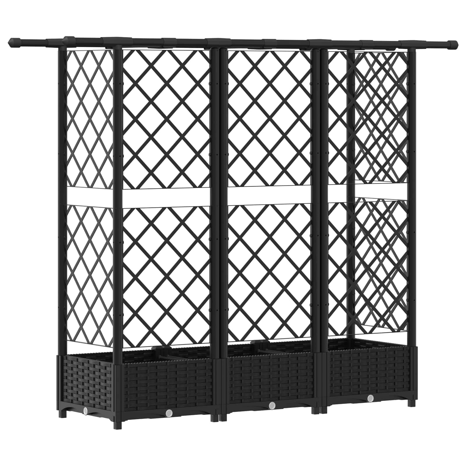 Jardinera con Enrejado 164 x 40 x 123 cm Macetero con Soporte Jardinera con Celosía para Flores Plantas en Exterior Terraza Jardín Gris Claro