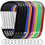12PCS Carabiner Keychain Clip - 3 Aluminum Caribeener Key Clip,D Ring Shape Nonlocking Carabeaner Hook Buckle,Multi-Function Spring Snap Key Clips Tool for Home,Camping,Hiking,Traveling,Backpack