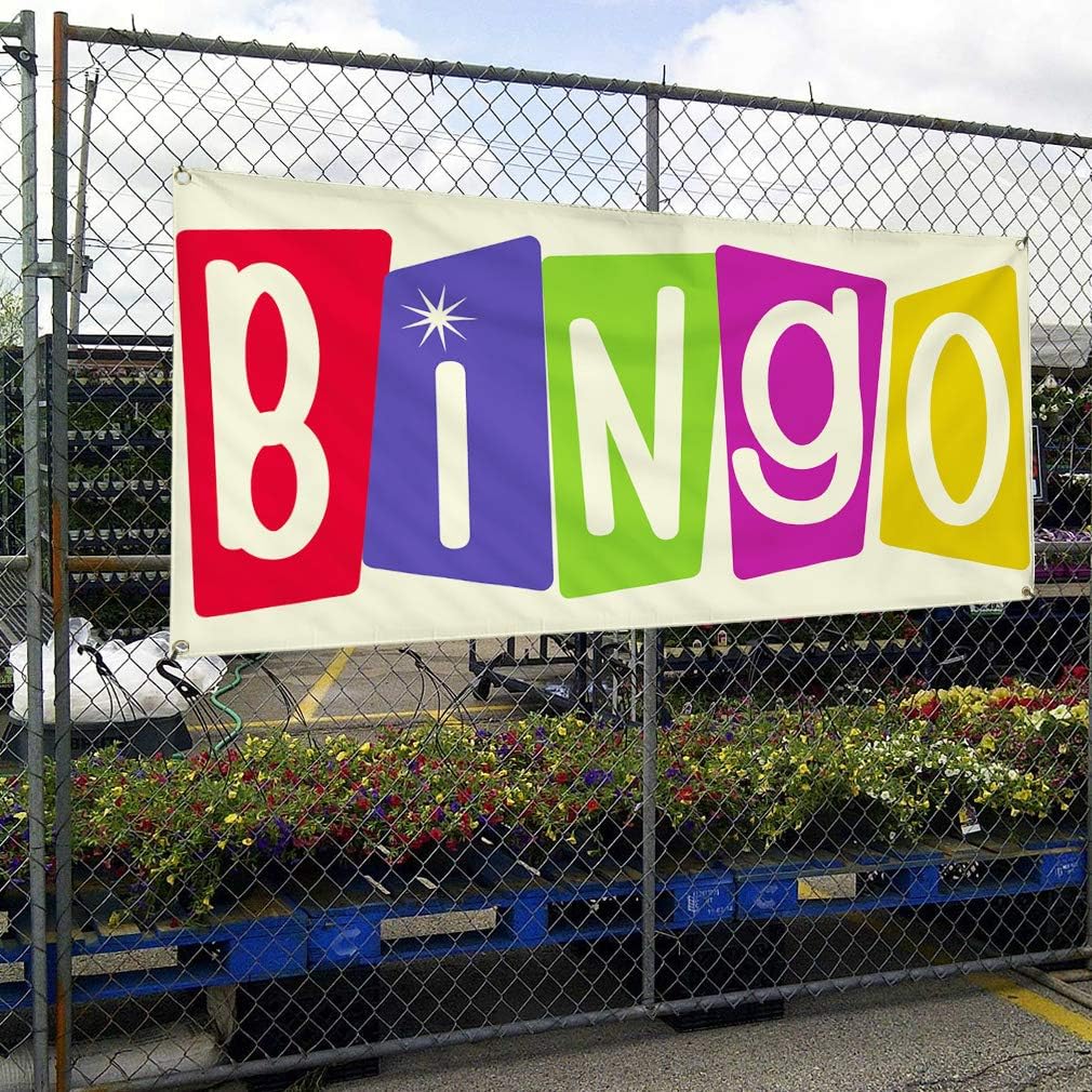 Vinyl Banner Multiple Sizes Bingo A Outdoor Advertising Printing Business Outdoor Weatherproof Industrial Yard Signs 4 Grommets 24x48Inches