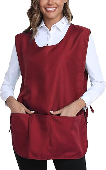 Xeoxarel Unisex Cobbler Apron with 3 Pockets, Blank No-Logo for DIY,Smock Vest Apron,for Cooking,Kitchen,Garden,Cleaning,Art