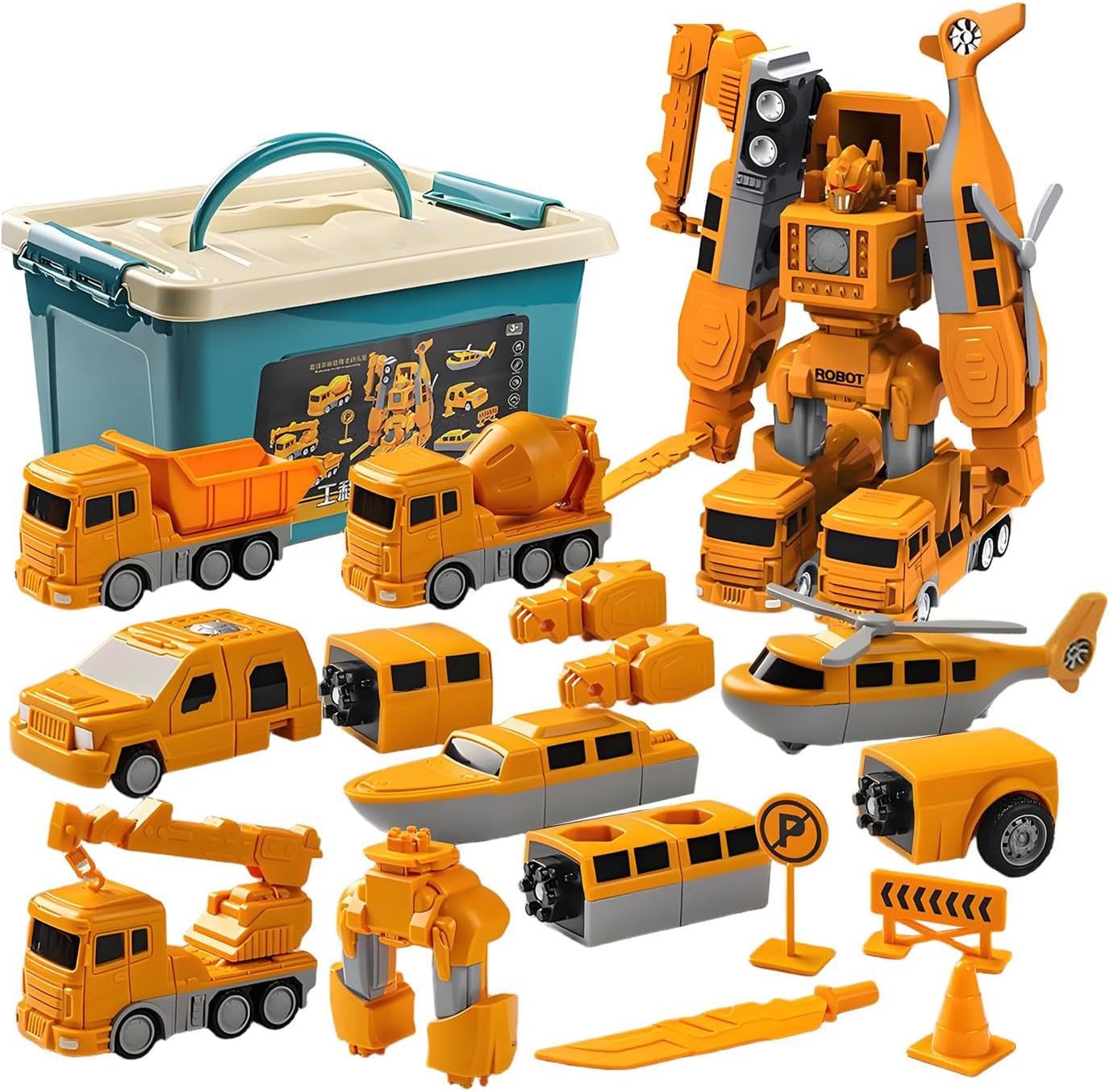 Transform Car Toy,Educational Robot Blocks | Magnetic Transform Engineering Car Assembled Toy | for Classroom Living Room Party Family Night Kids Students Pupils Preschoolers