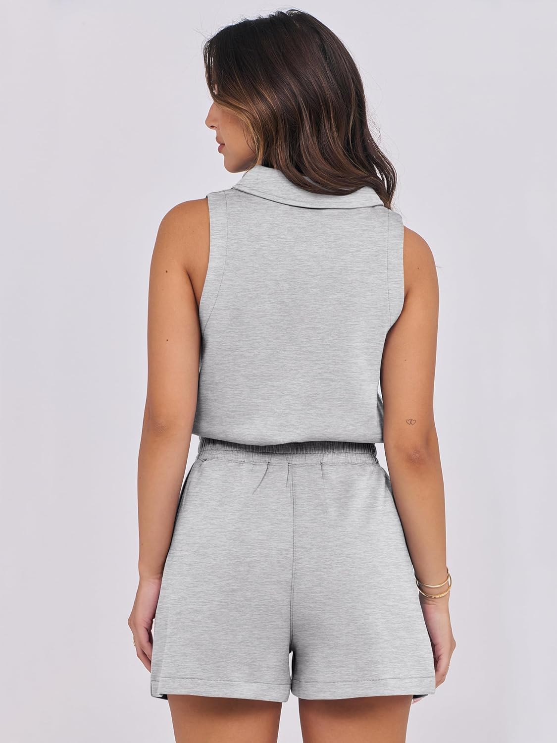 ANRABESS Romper for Womens 2026 Summer Dressy Casual Sleeveless V Neck One Piece Short Jumpsuit Lounge Travel Outfits Clothes - Image 5