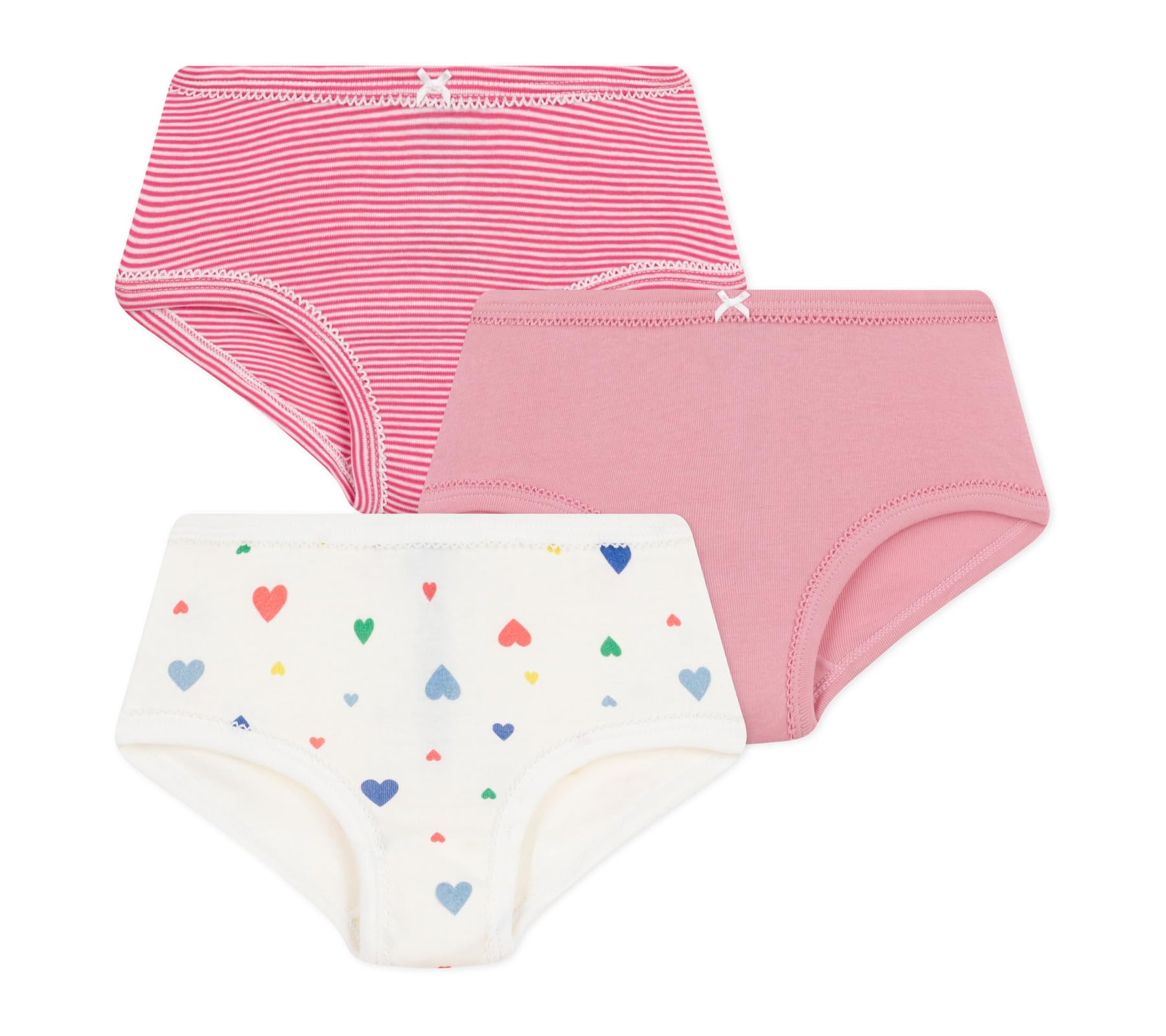 Petit Bateau 3 Culottes Unterwäsche für den Tag, Mehrfarbig, 8 Jahre