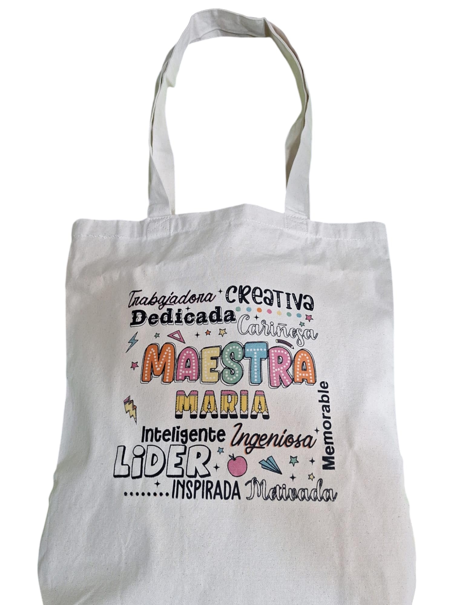Genérico Pack de Regalo personalizado con nombre y texto, para maestras, Profesoras, profesoras de guardería.