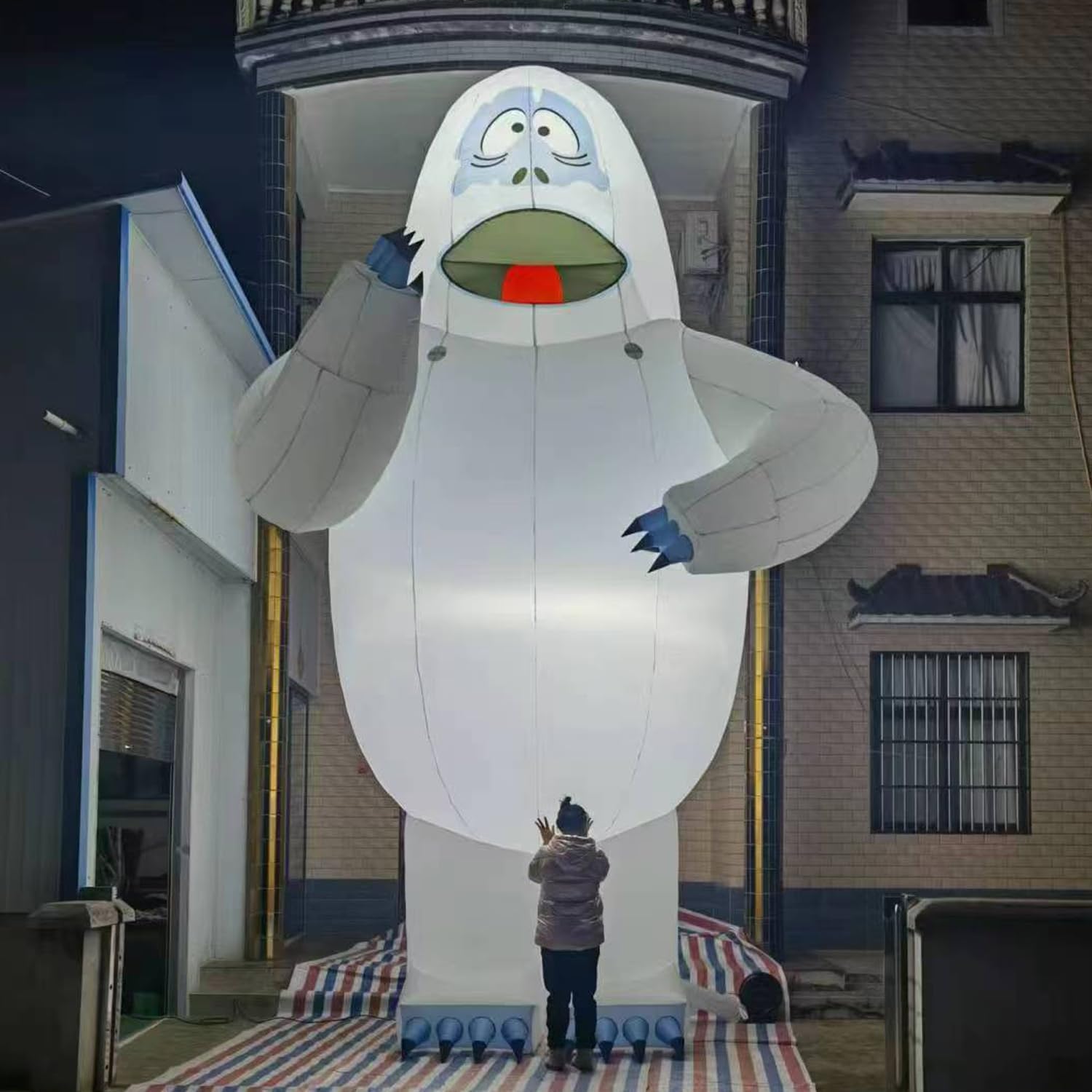 Christmas Giant Inflatable Abominable Bumble Snowman with Led Lights Outdoor Yard Decorations, Blow Up Snow Monster Winter Outside Decor for Xmax Holiday Party Garden Lawn (with Blower, 20ft 6mH)
