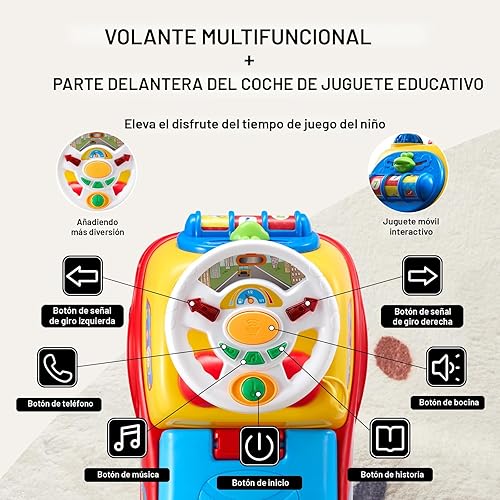 Miniatura 4 de VEVOR Auto de empuje para niños pequeños, a partir de 19 meses, corredor de paseo, juguete para niños pequeños sentado a pie, auto de paseo para