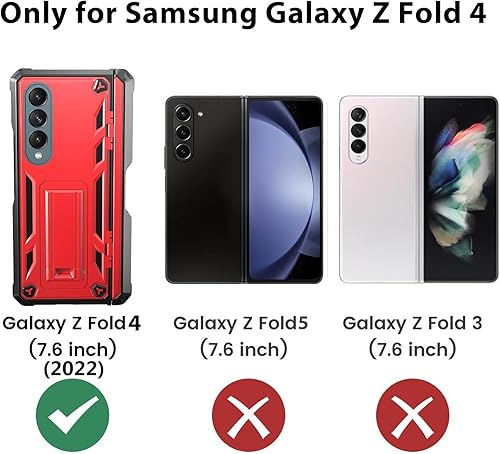 Miniatura 2 de Funda resistente con protección de bisagra para Samsung Galaxy Z Fold 4 (2022) con soporte para bolígrafo S Funda de clip para cinturón Soporte