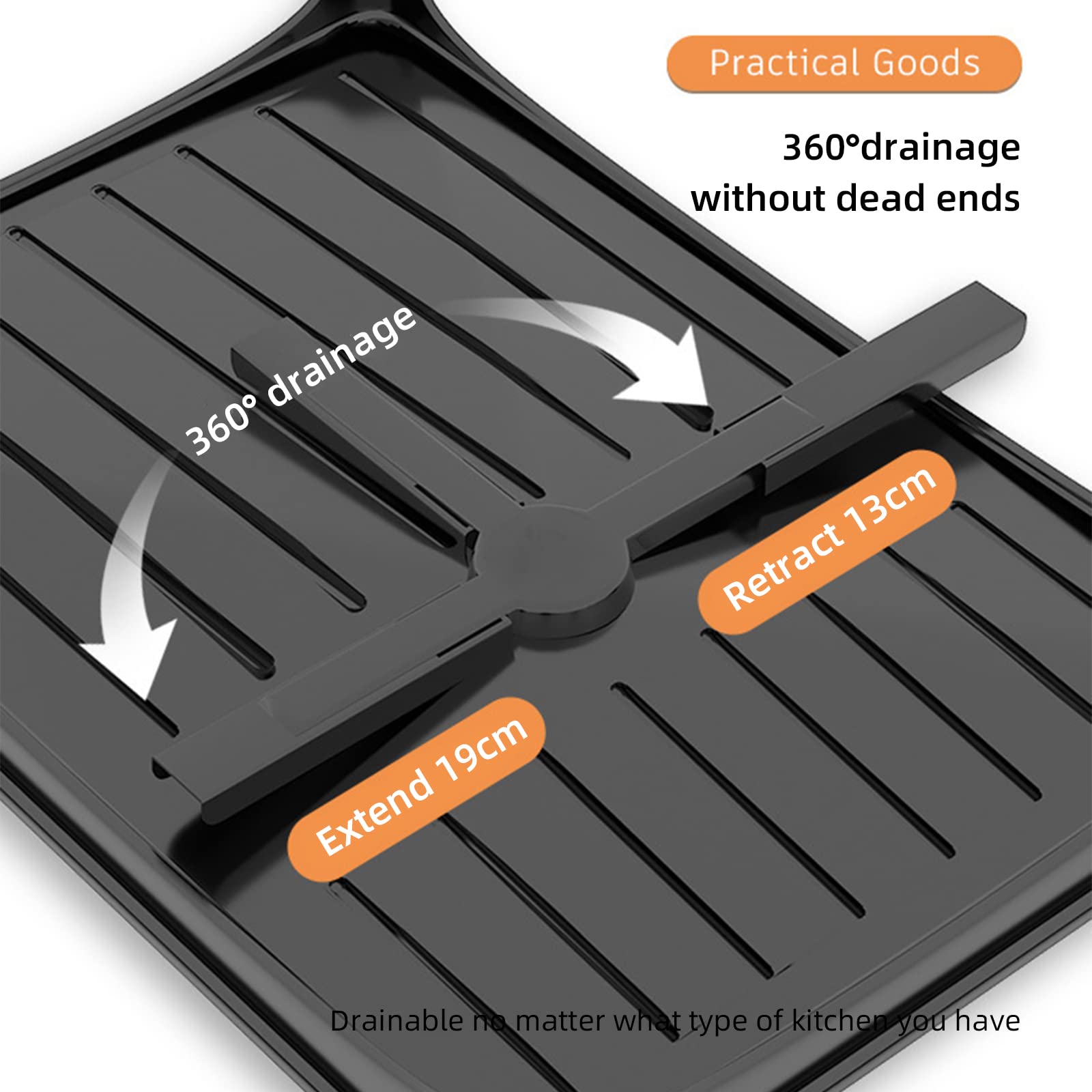 Rejilla para Secar Platos Rejilla para Platos Expandible de 2 Niveles Colador de Platos Multifuncional con Soporte para Cubiertos Extraíble para Encimera de Cocina de Gran Familia