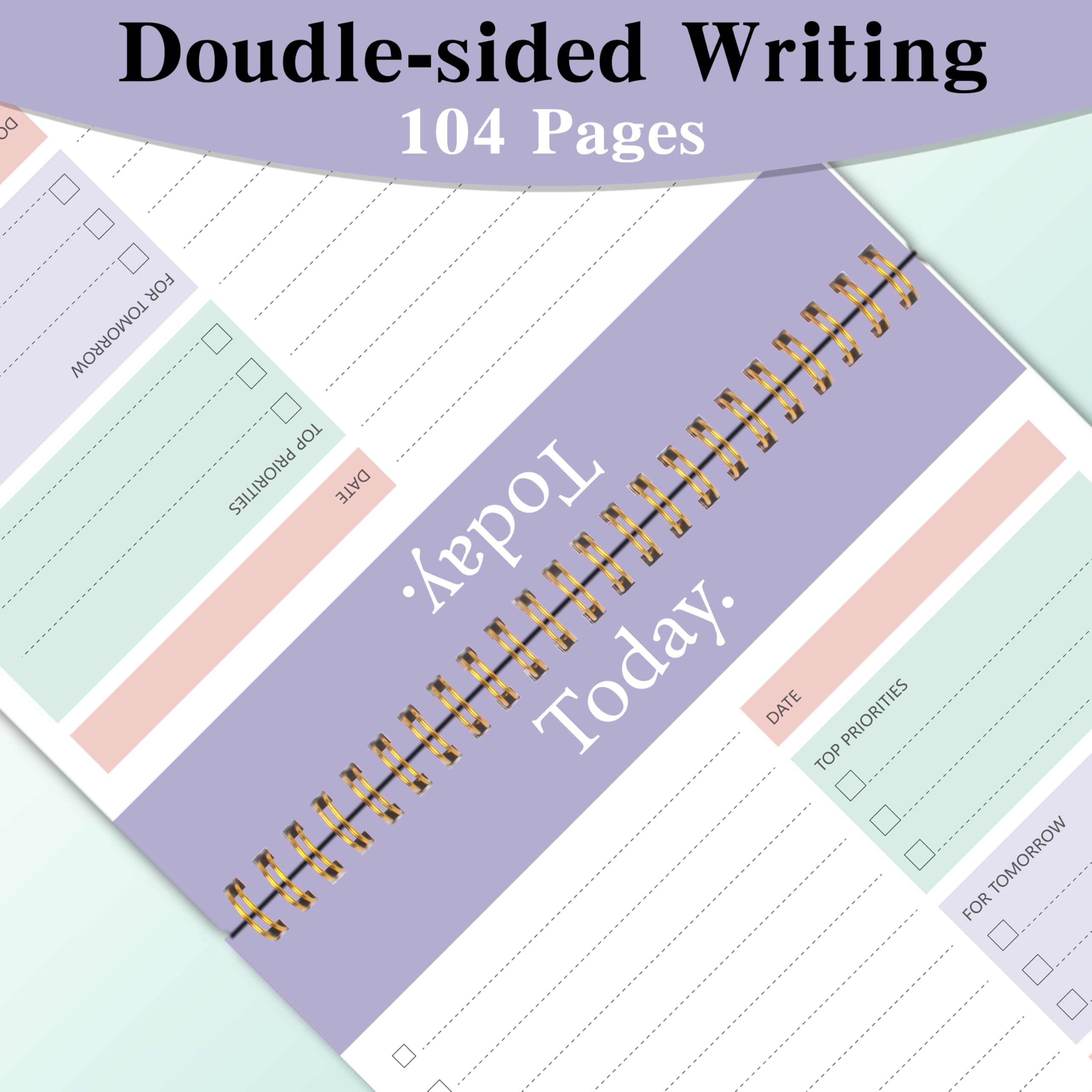 To Do List Notepad, Daily Planner Notepad Undated 52 Sheets Tear Off - Image 3