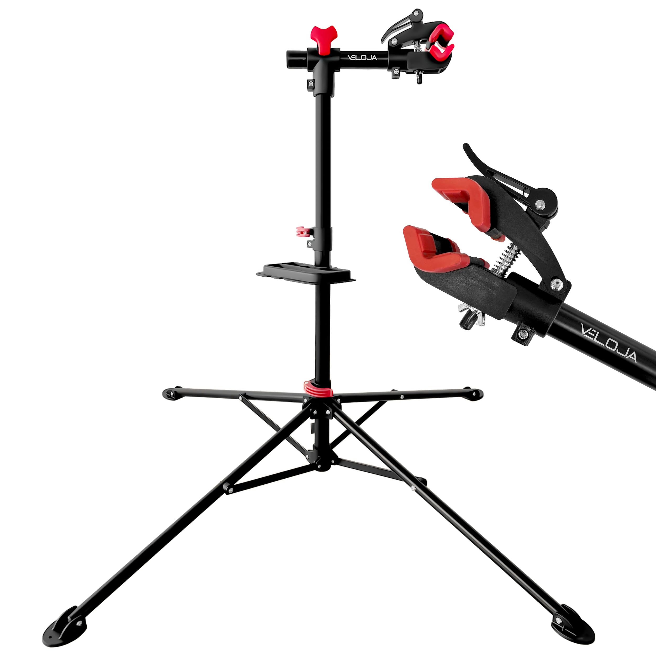 VELOJA® Fahrrad Montageständer Ebike Profi Reparaturständer bis 30 Kg aus Stahl für Fahrräder Mountainbikes E-Bike Fahrradmontageständer 360° drehbar Fahrradständer (Assemblo 4-Bein) Sport & Freizeit