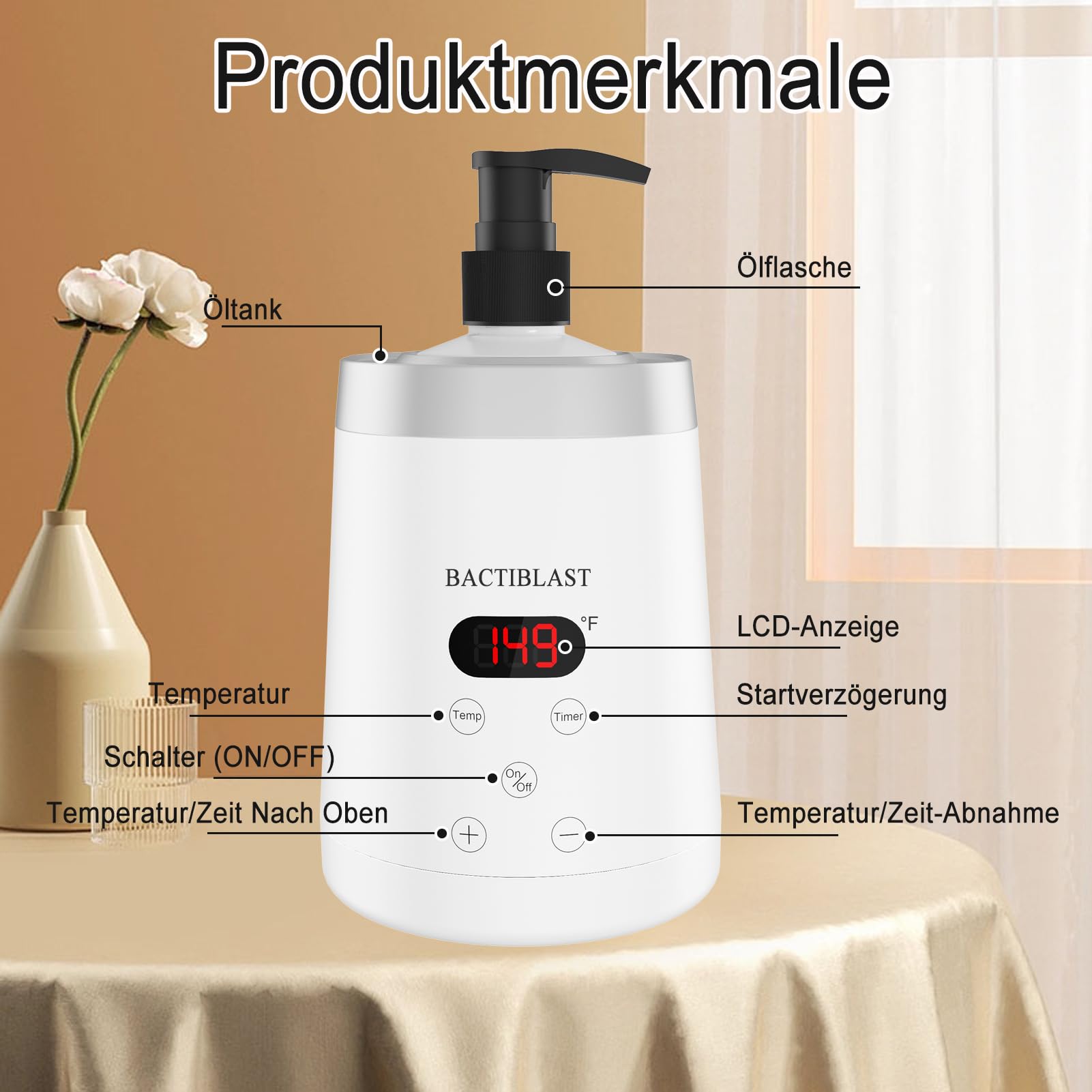 Massageöl Wärmer, Massageölwärmer mit Zwei Ölflaschenspender Lotion Wärmer LED Anzeige Flaschenwärmer Heizung für Spa Salon Haushalt Massageöl Flaschenwärmer