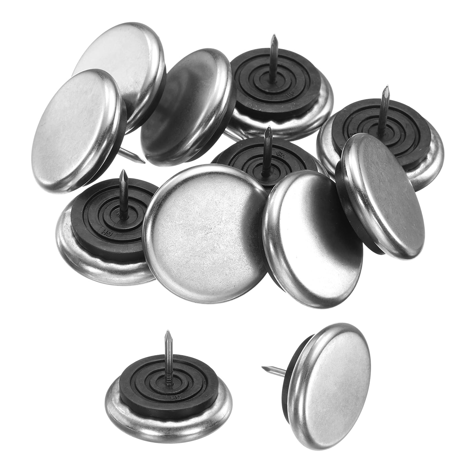 Patins antidérapants à clouer 40mm pour pieds de meubles et chaises en fer argenté Lot de 10